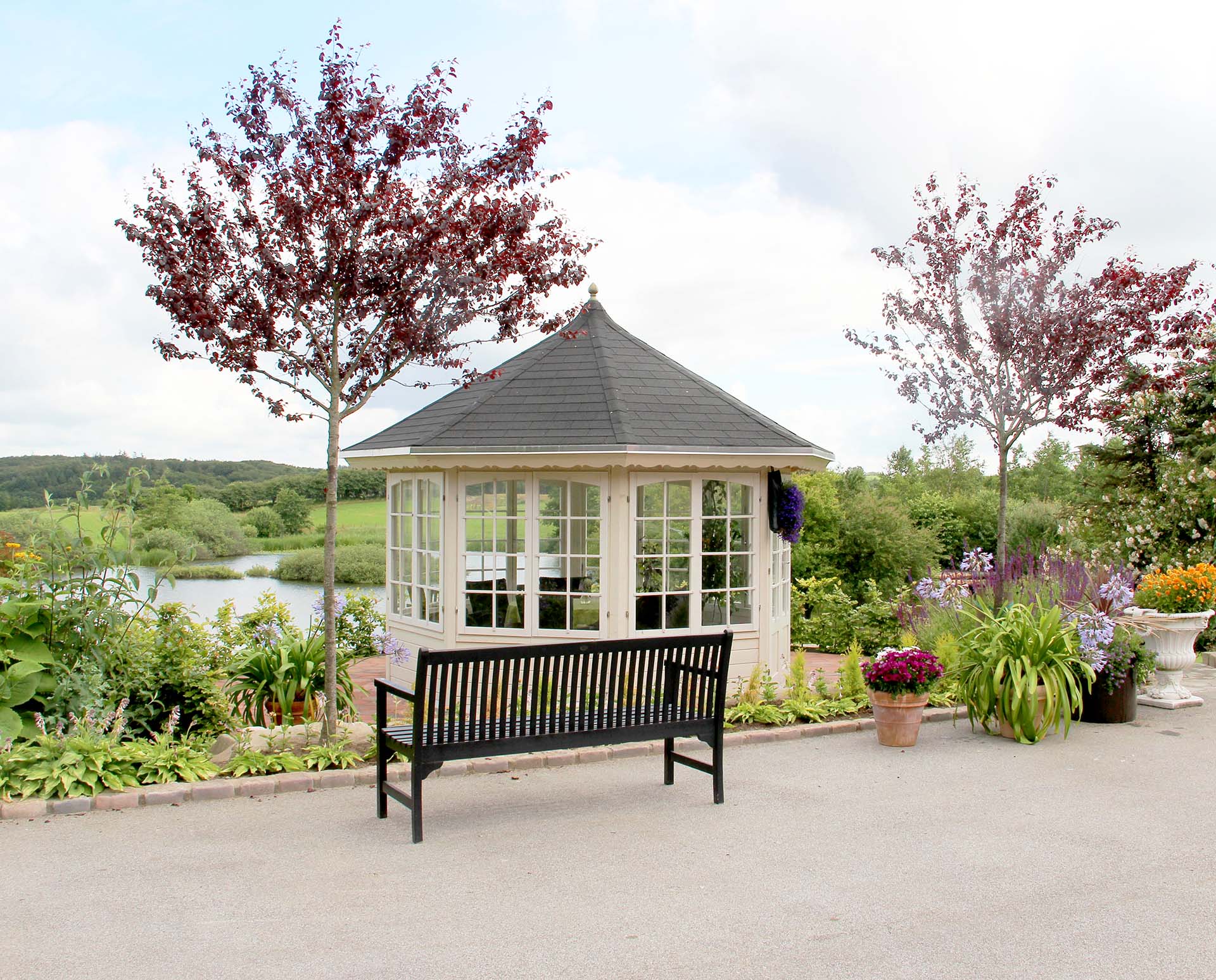 Magrethe havepavillon i træ fra www.sølundhuse.dk