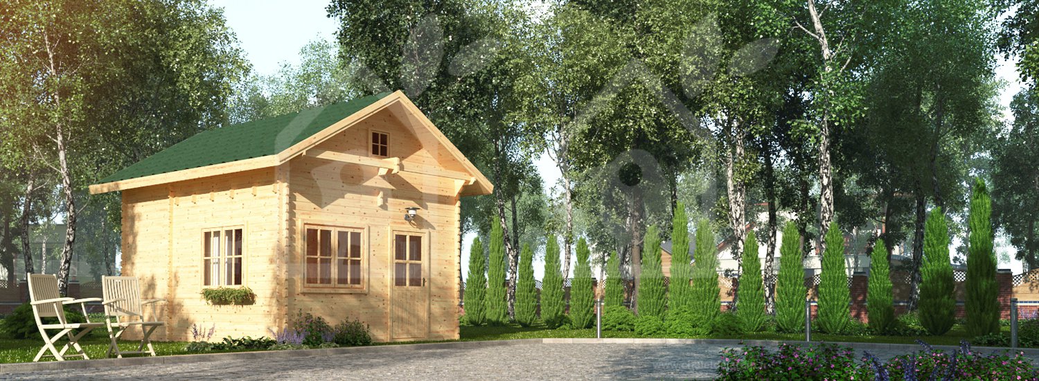 Stort anneks med hems fra solundhuse.dk leveres i solidt grantræ og nemt at bygge