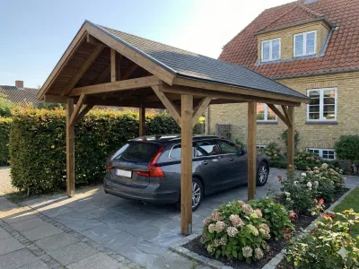 hans 1 praktisk carport til byg selv fra www.sølundhuse.dk