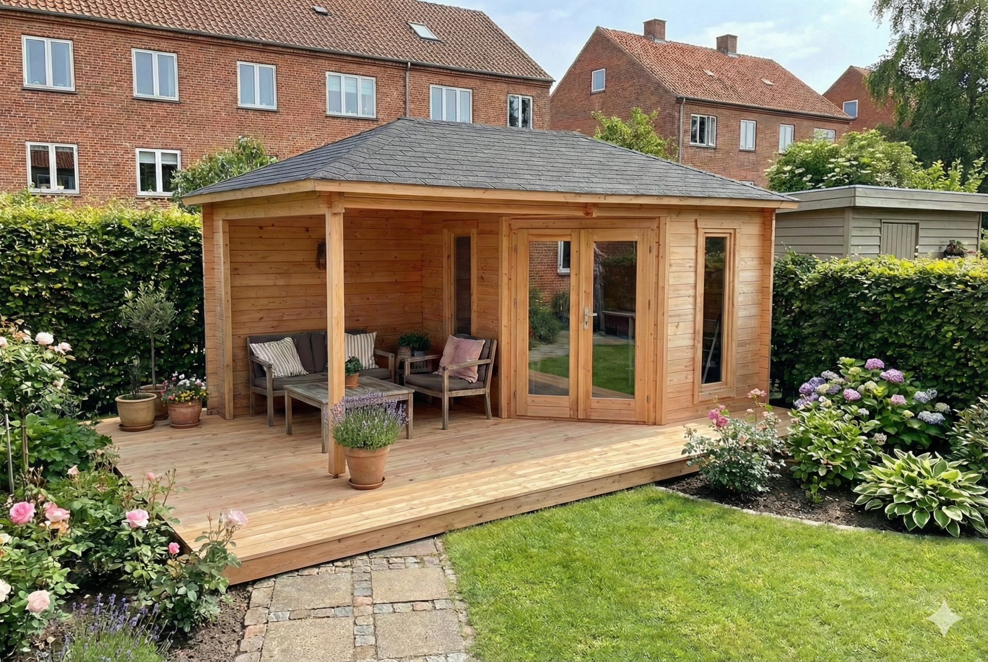 7,3 M² + 8,2 M² HJØRNEPAVILLON – LINE MED LOUNGE