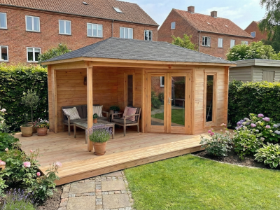 line hjørnepavillon med lounge område fra www.sølundhuse.dk