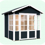 færdigmalet lille havehus eller havepavillon fra solundhuse