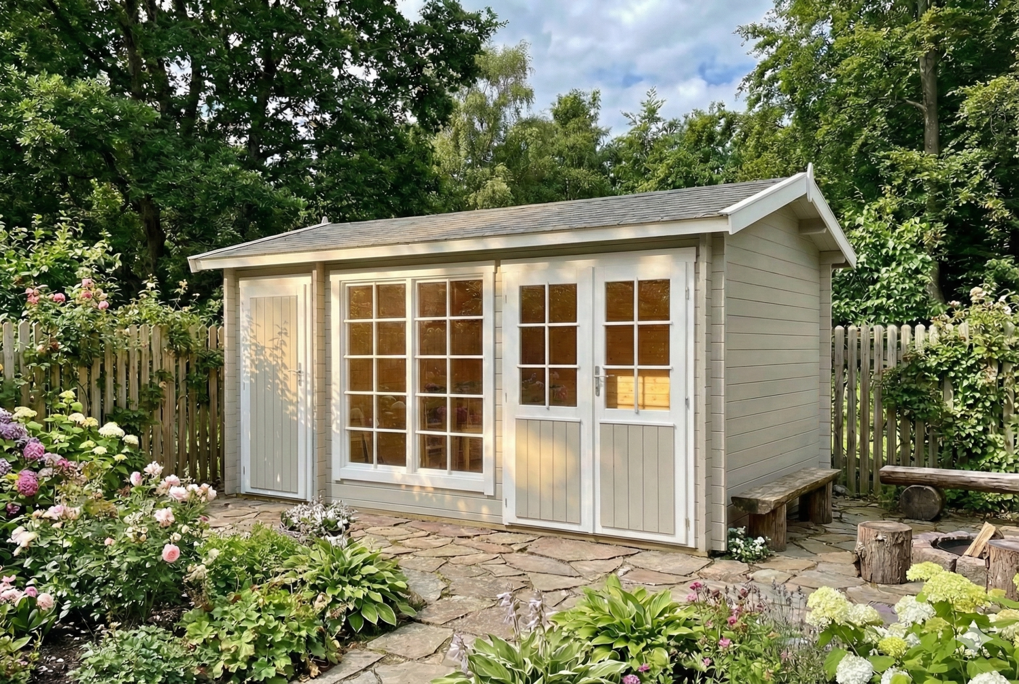 andrea havehus med skur i træ fra www.sølundhuse.dk