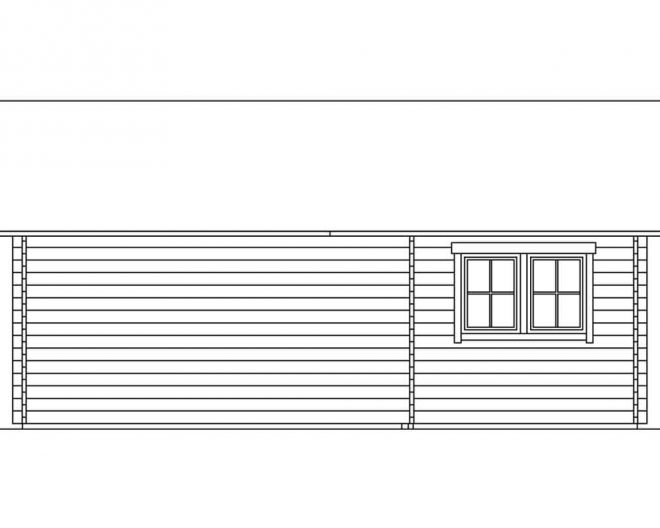 regulær tegning af et byg selv bjælkehus fra www.sølund.dk