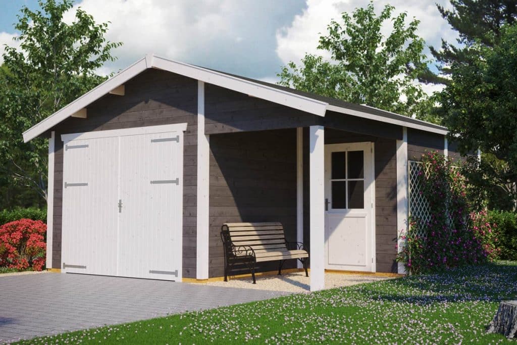 26+4 M² ENKELT GARAGE – GARAGE NORDISK 590 MED SKUR