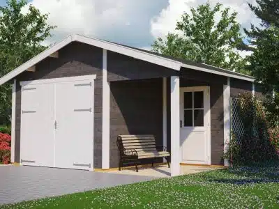 26+4 M² ENKELT GARAGE - GARAGE NORDISK 590 MED SKUR