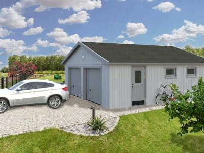 garage til to biler fra sølundhuse.dk