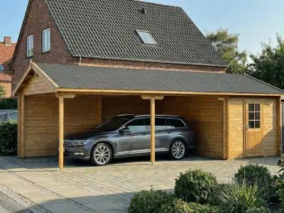 Carport med skur fra www.sølundhuse.dk