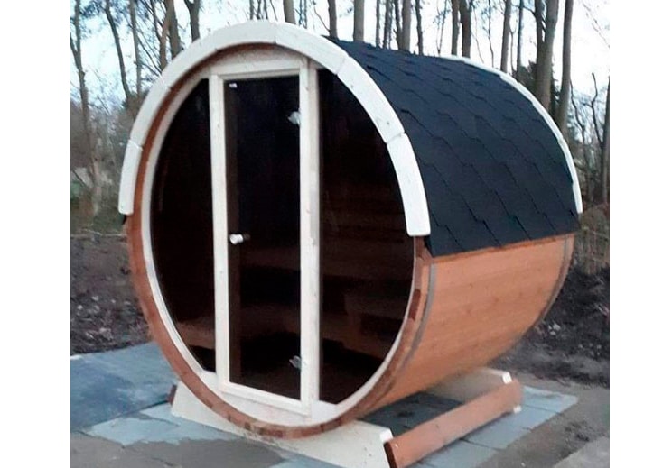 sauna med fuld front fra Sølund Huse