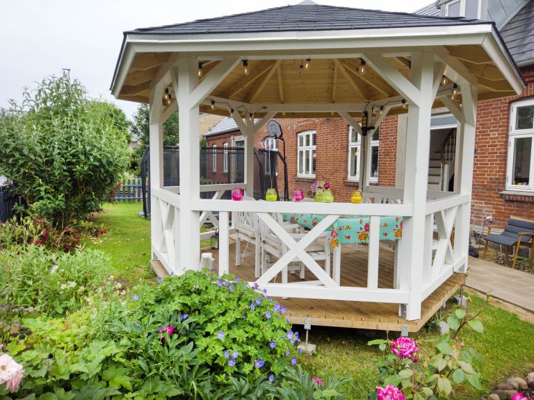 åben pavillon i træ. find din åbne pavillon på www.sølundhuse.dk