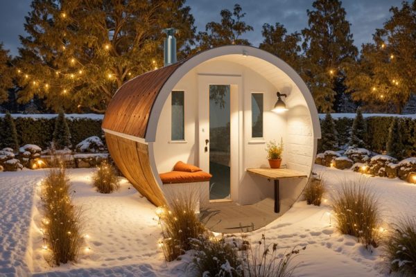 sauna vinter sølund huse